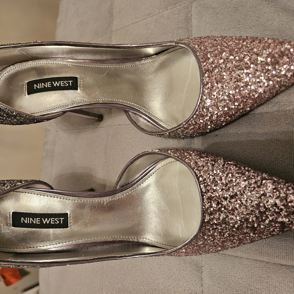 Nine West Pink Heels with Glitter Finish